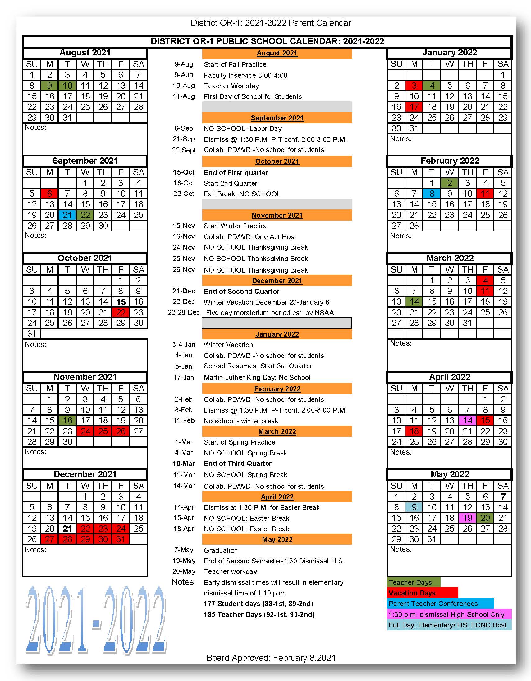 Palmyra Schools School Calendars