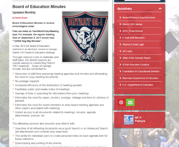 Palmyra Schools Check out Board of Education Minutes